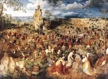 十字架を背負うキリスト フランドルのルネサンス農民ピーテル・ブリューゲル長老 Oil Paintings